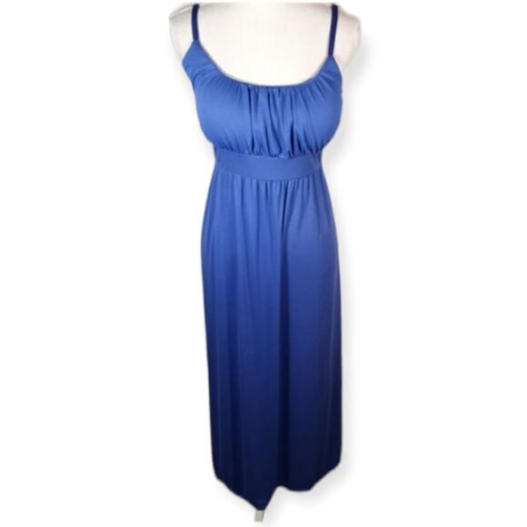 ALLISON BRITTANY BLUE MAXI DRESS SZ.L EUC - Picture 1 of 9